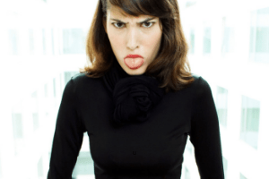 grumpy person